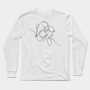 Laughing girl one line art Long Sleeve T-Shirt